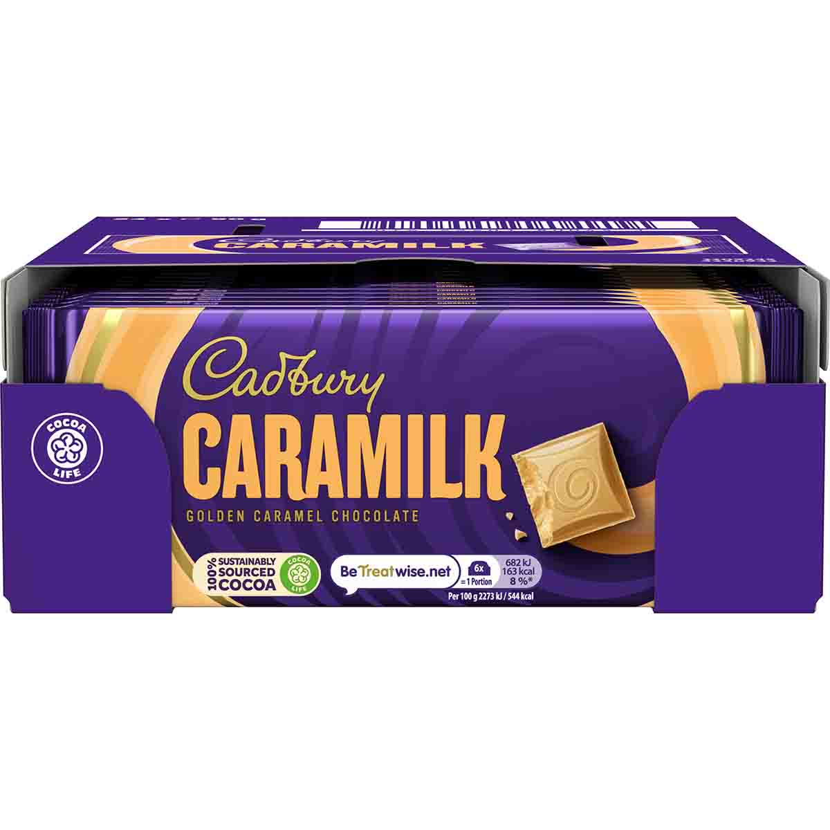 Cadbury Caramilk Golden Caramel Bar 90g (Box of 24) - Chocolate Gifts Heaven