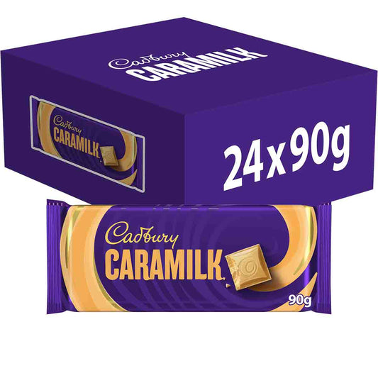 Cadbury Caramilk Golden Caramel Chocolate Bar 90g (Box of 24)