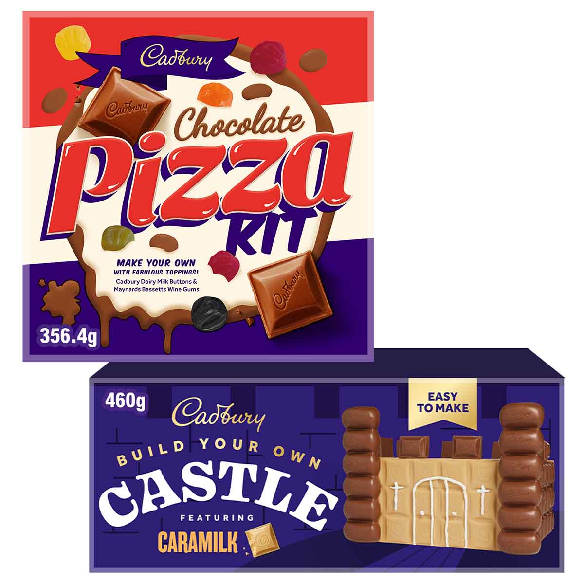 Cadbury Dairy Milk Pizza & Castle Build Kits (Bundle of 2)