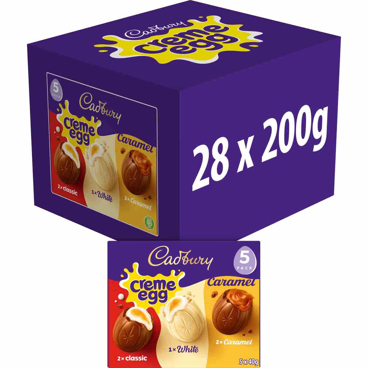 Cadbury Mixed Egg 5 Pack 200g (Box of 28)