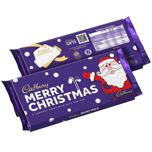 Cadbury Merry Christmas Dairy Milk Chocolate Bar 110g - Chocolate Gifts Heaven