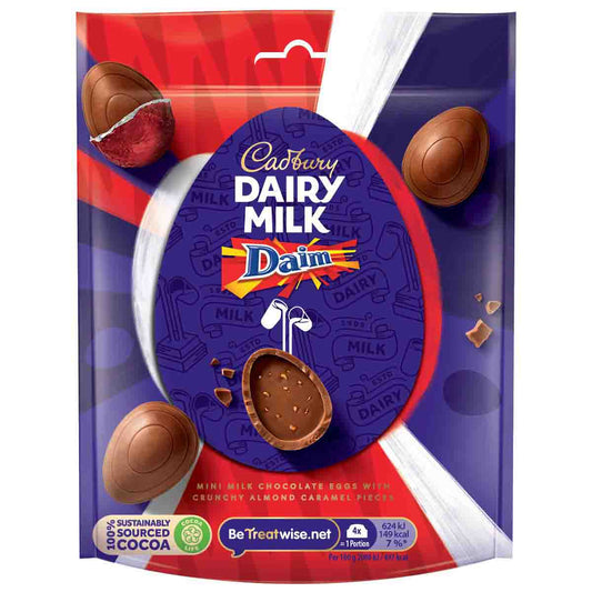Dairy Milk Mini Daim Chocolate Eggs Bag 77g - Chocolate Gifts Heaven
