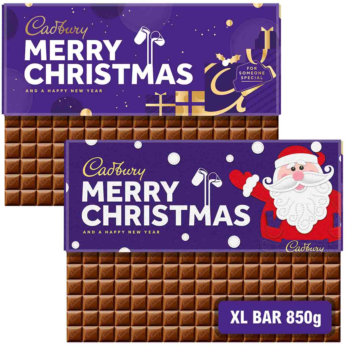 Cadbury Christmas Chocolate XXL Bars 850g (Bundle of 2)