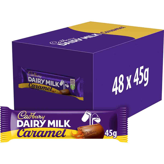 Dairy Milk Caramel Chocolate Bar 45g (Box of 48) - Chocolate Gifts Heaven