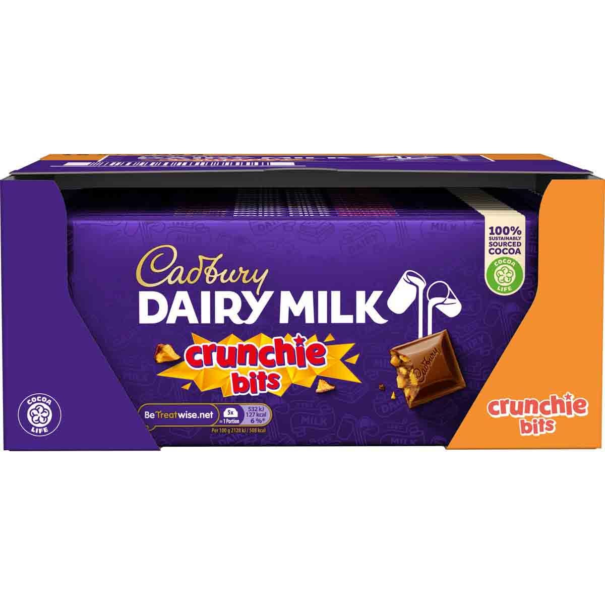 Dairy Milk Crunchie Bits Bar 180g (Box of 16) - Chocolate Gifts Heaven