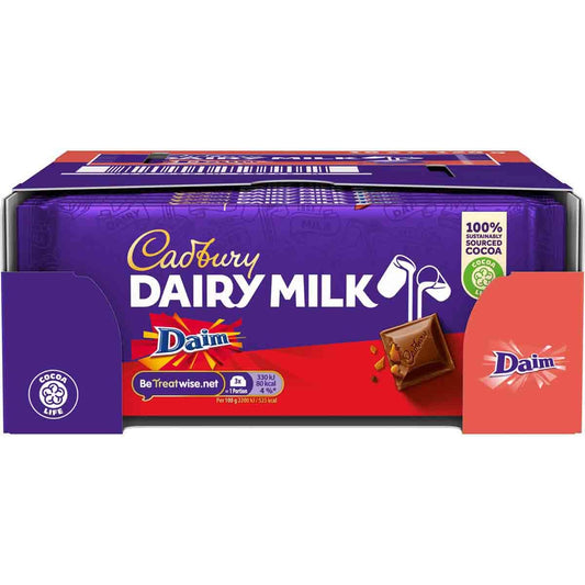 Cadbury Dairy Milk with Daim 120g (Box of 18) - Chocolate Gifts Heaven