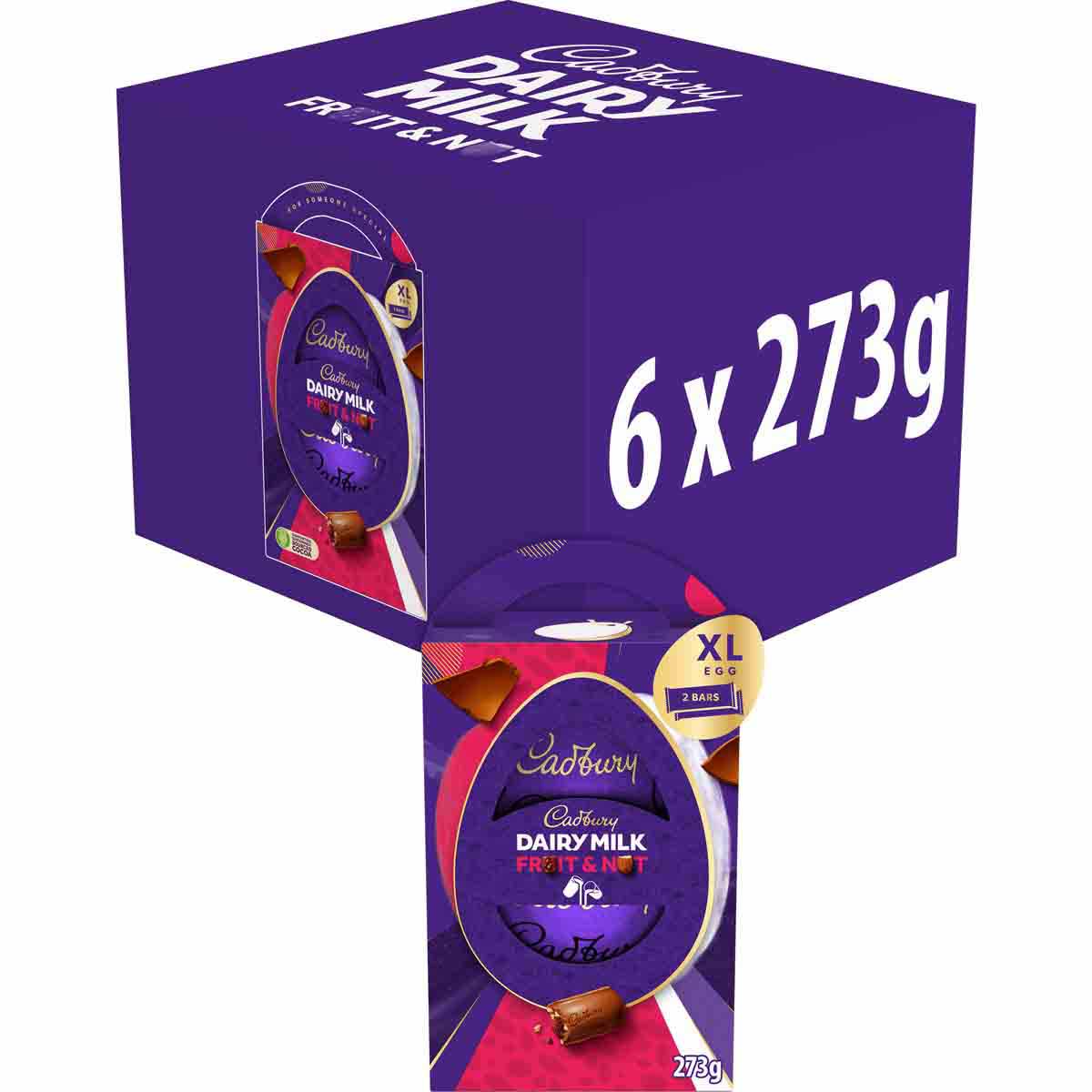 Cadbury Dairy Milk Fruit & Nut Easter Egg XL 273g (Box of 6)
