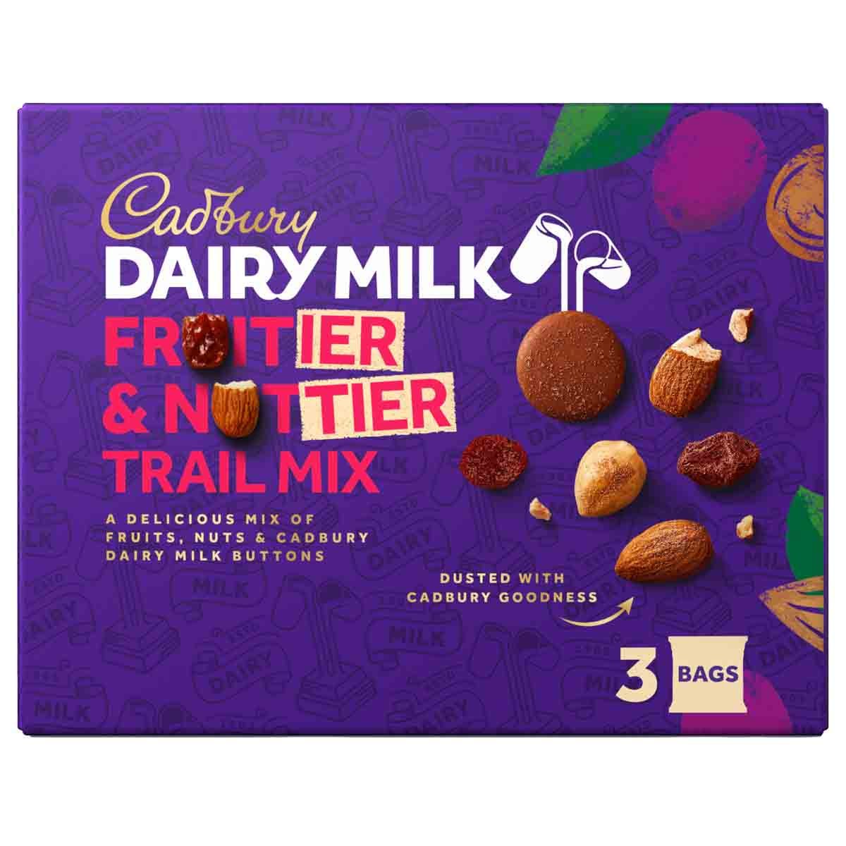 Cadbury Fruitier & Nuttier Trail Mix Bags Pack of 3 (Box of 6) - Chocolate Gifts Heaven
