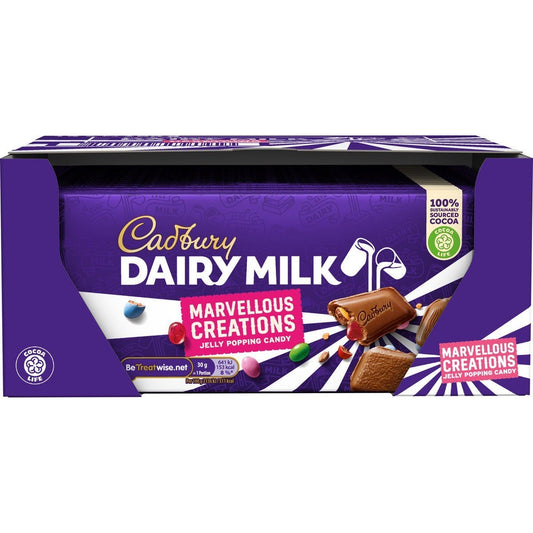Dairy Milk Jelly Popping Candy Bar 160g (Box of 19) - Chocolate Gifts Heaven