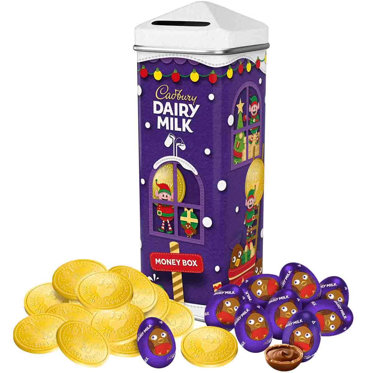 Cadbury Christmas Chocolate Coin Money Gift Tin - Chocolate Gifts Heaven