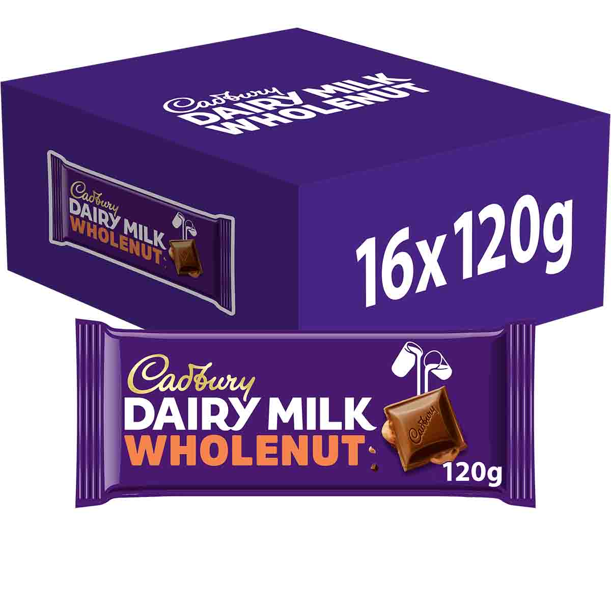 Dairy Milk Whole Nut 120g Box of 16