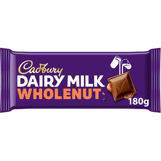 Dairy Milk Whole Nut Chocolate Bar 180g