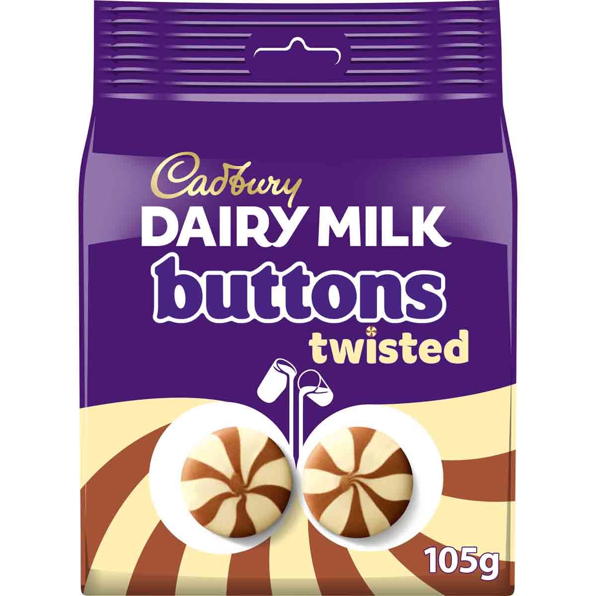 Cadbury Giant Twisted Buttons Bag 105g - Chocolate Gifts Heaven