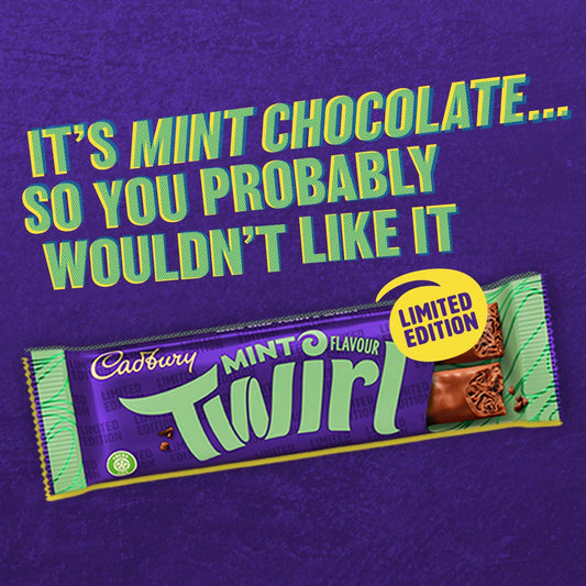 Cadbury Twirl Mint Chocolate Bar 43g - Chocolate Gifts Heaven