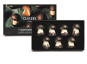 Les Champignons, caramel & chocolate mushrooms - Box of 7 - Chocolate Gifts Heaven
