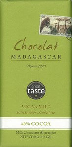 Chocolat Madagascar, 40% vegan milk chocolate bar