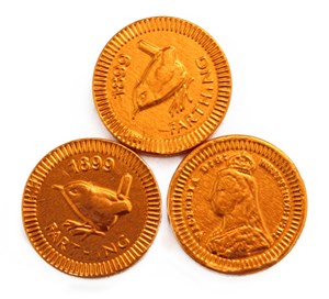 Copper farthing chocolate coins - Bag of 50