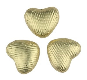 Gold chocolate hearts (Small) - Bulk box of 200