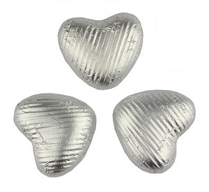 Silver chocolate hearts - Bag of 50