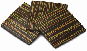 Striped, decorative chocolate panels - Box of 27