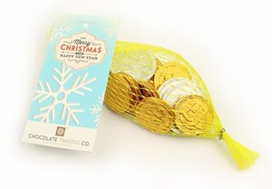Net of Christmas sterling chocolate coins 25g - Chocolate Gifts Heaven