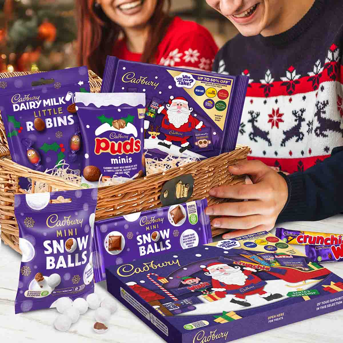 Secret Santa Christmas Chocolate Sharing Basket