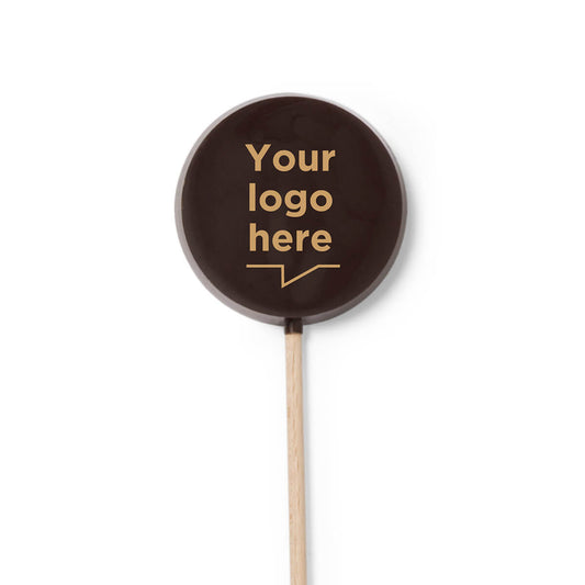 Customizable chocolate corporate gifts Chocolate lollipops personalized with your logo