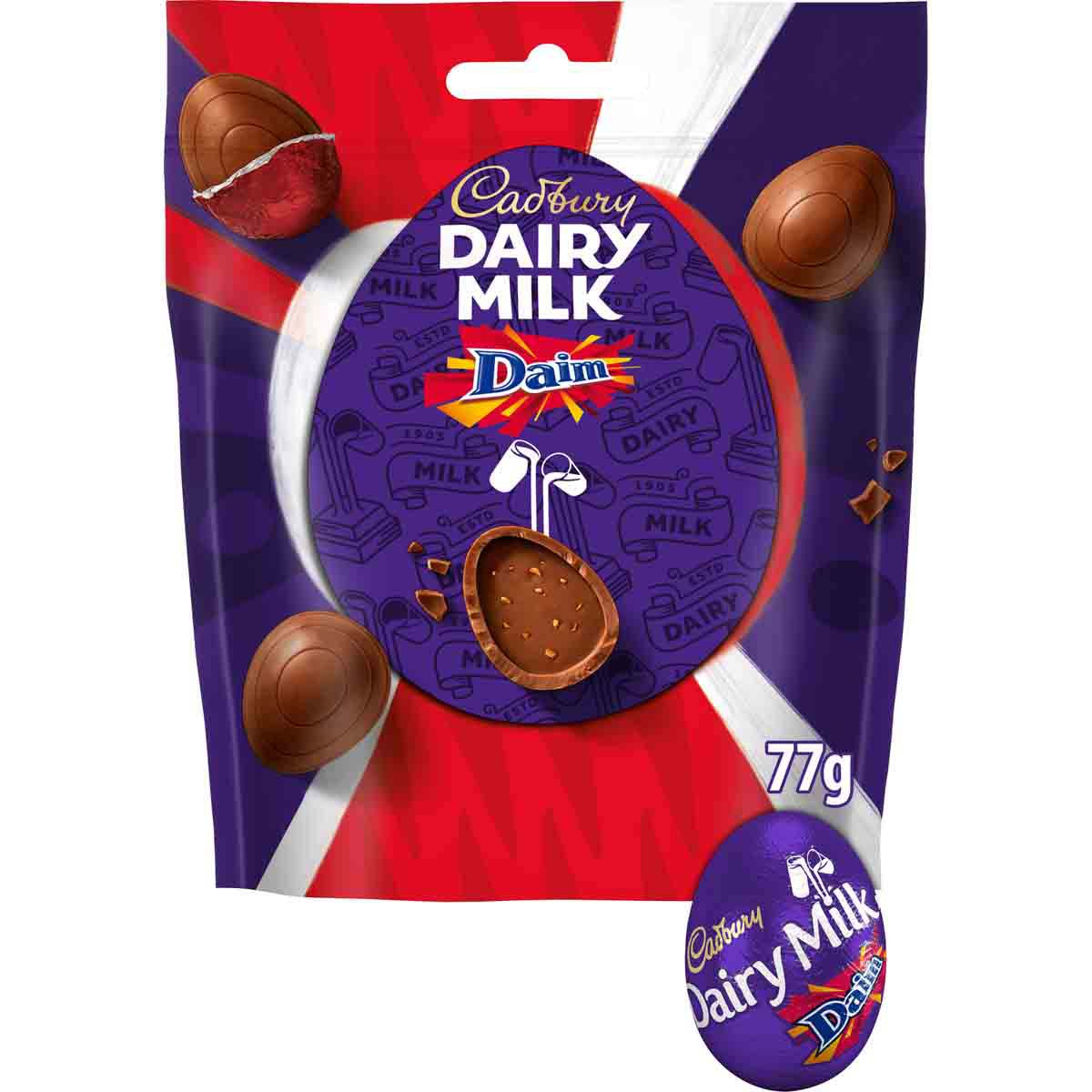 Cadbury Dairy Milk Mini Daim Chocolate Eggs Bag 77g