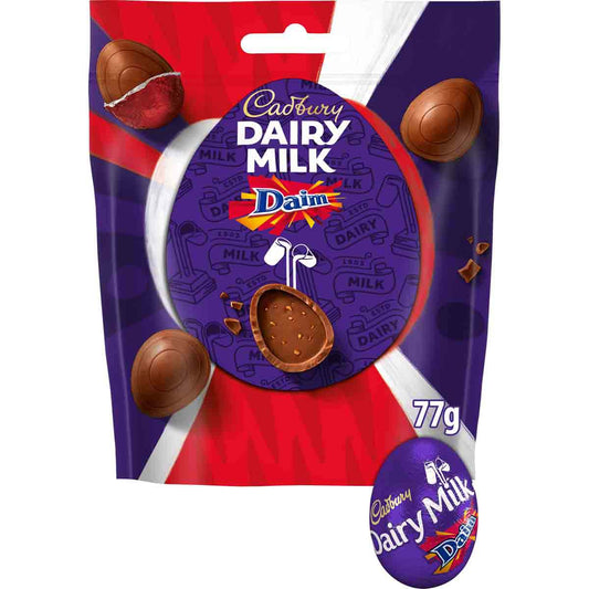 Cadbury Dairy Milk Mini Daim Chocolate Eggs Bag 77g