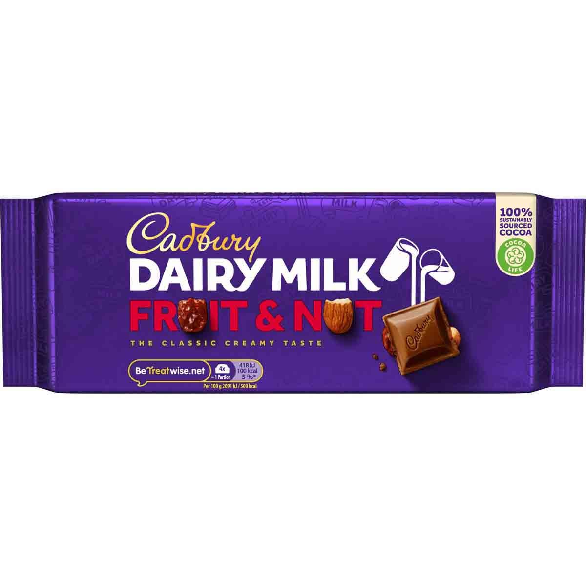 Dairy Milk Fruit & Nut Bar 180g - Chocolate Gifts Heaven