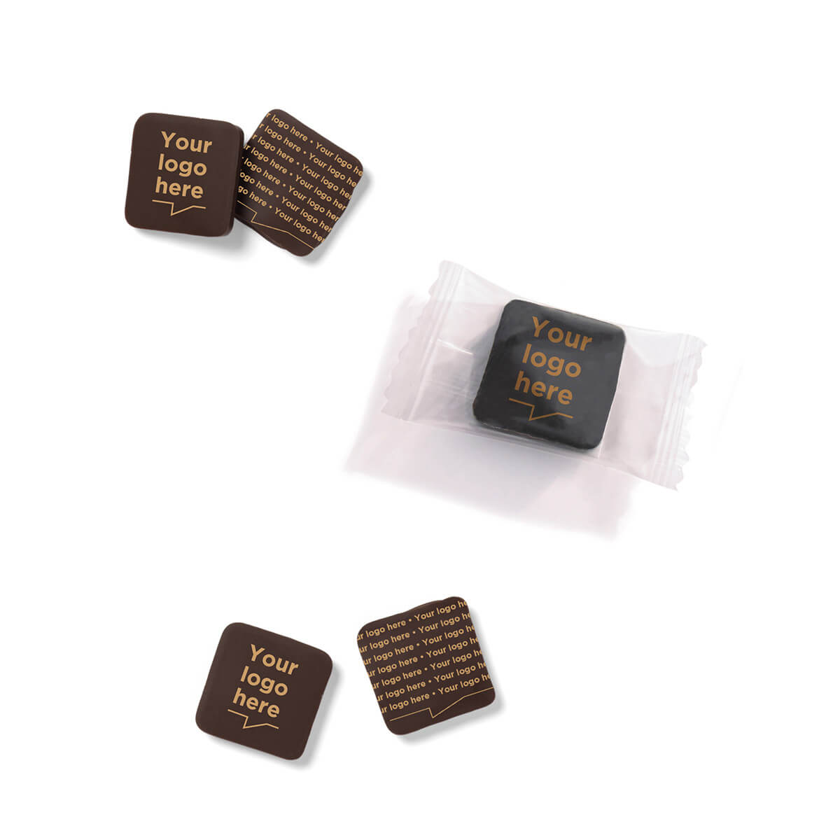 Customizable chocolate corporate gifts Chocolate individually wrapped, personalized with your logo