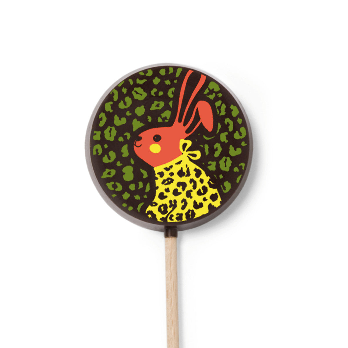 Easter chocolate, 1 dark chocolate lollipop. High-end gourmet chocolate.