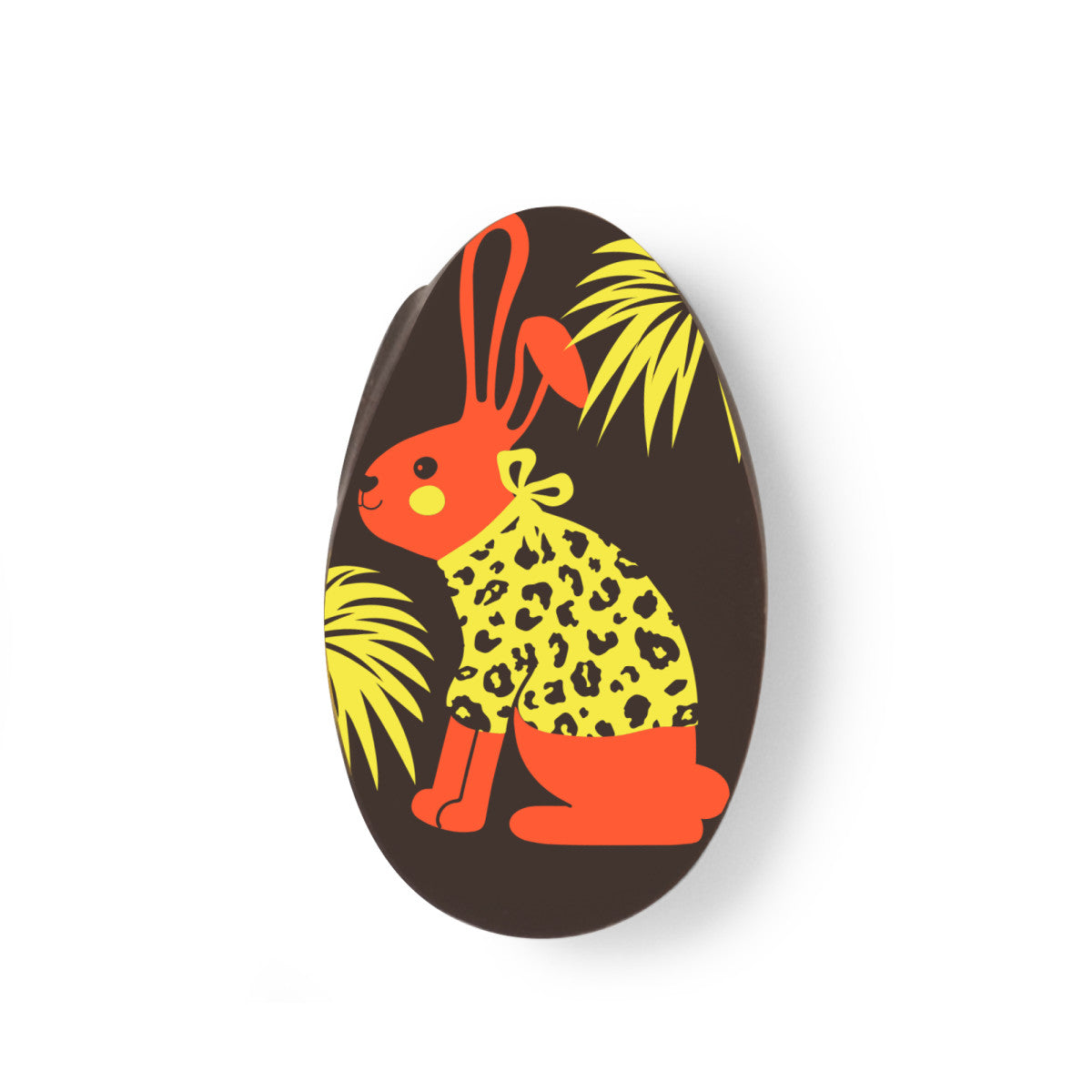Easter chocolate, 1 dark chocolate filled morsel. High-end gourmet chocolate.