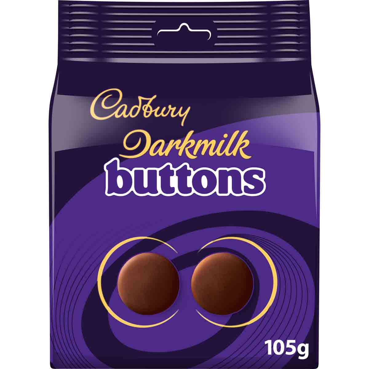 Cadbury Darkmilk Giant Buttons Chocolate Bag 105g (Box of 10) - Chocolate Gifts Heaven