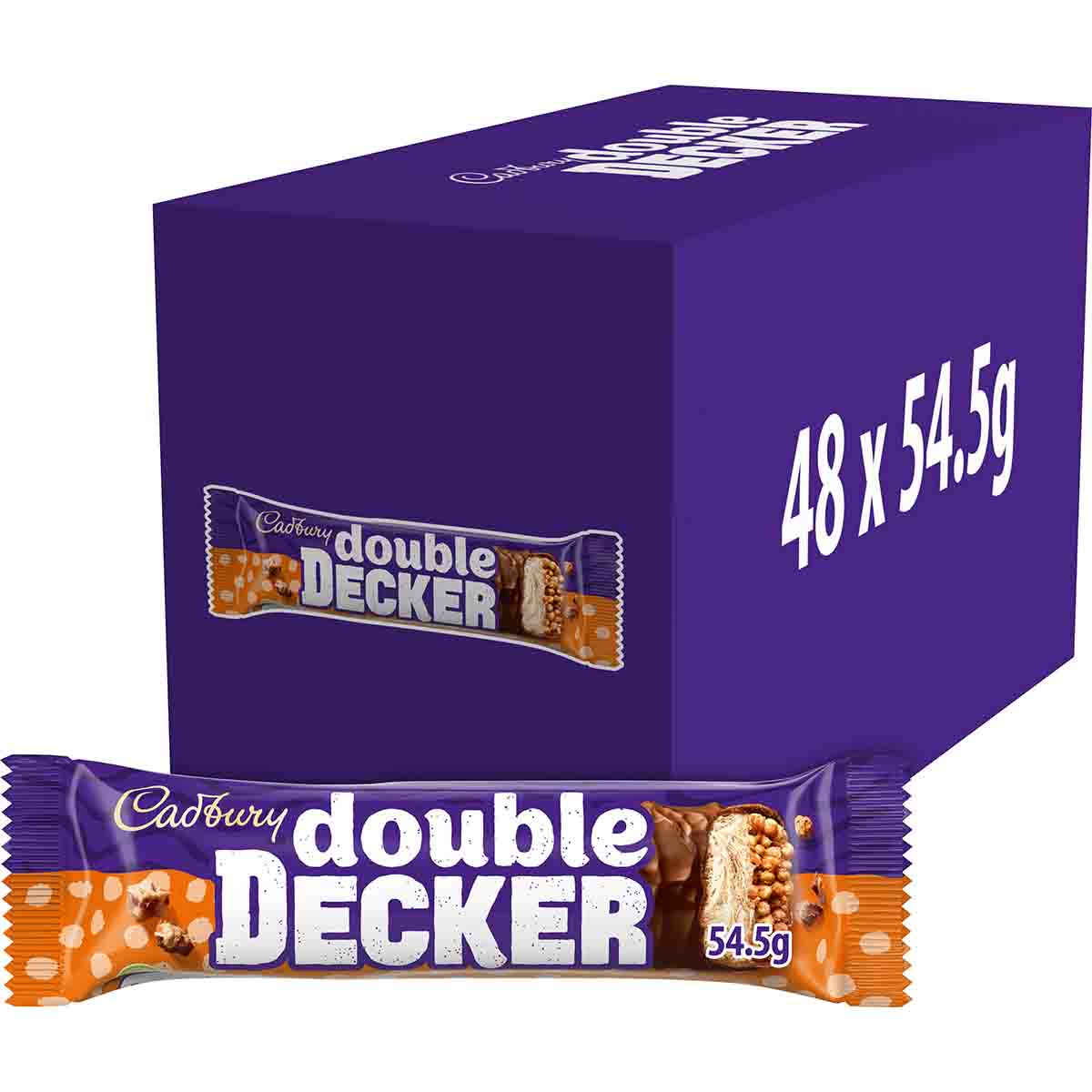 Double Decker Chocolate Bars 54.5g (Box of 48) - Chocolate Gifts Heaven