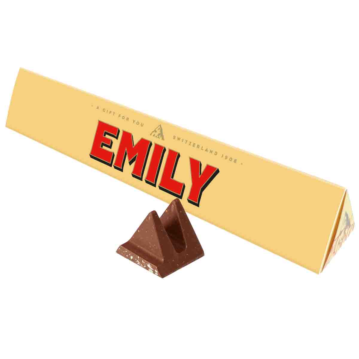 Toblerone Emily Chocolate Bar with Sleeve - Chocolate Gifts Heaven
