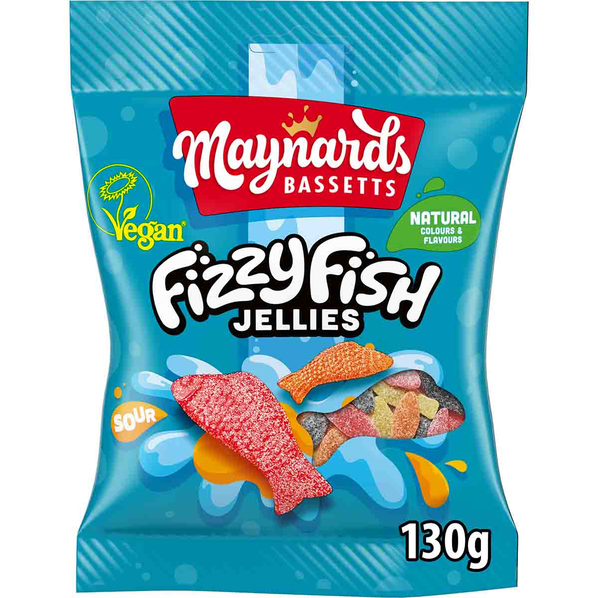 Maynards Bassetts Fizzy Fish Jellies Bag 130g