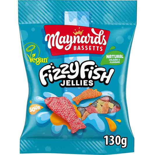 Maynards Bassetts Fizzy Fish Jellies Bag 130g