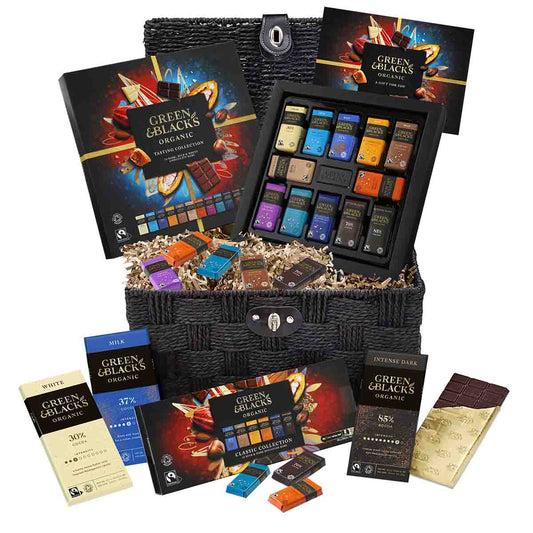 Green & Black's Organic Chocolate Lovers Hamper Basket - Chocolate Gifts Heaven