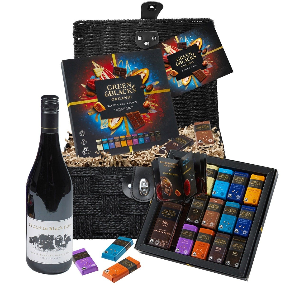 G&B Organic Tasting Collection & Red Wine - Chocolate Gifts Heaven
