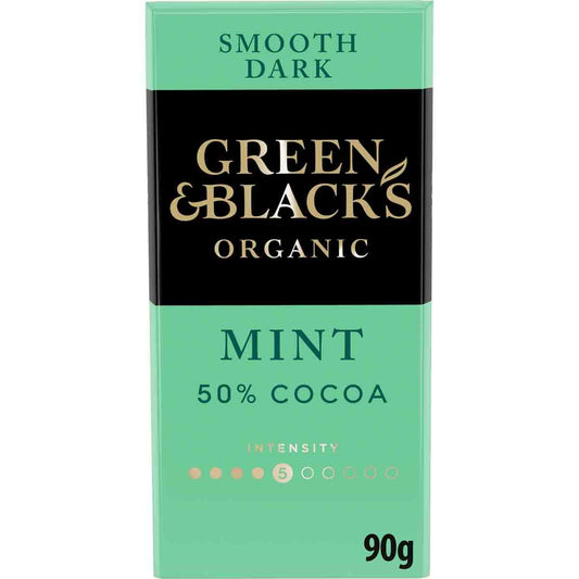 G&B Organic Smooth Mint 50% Dark Chocolate Bar 90g - Chocolate Gifts Heaven