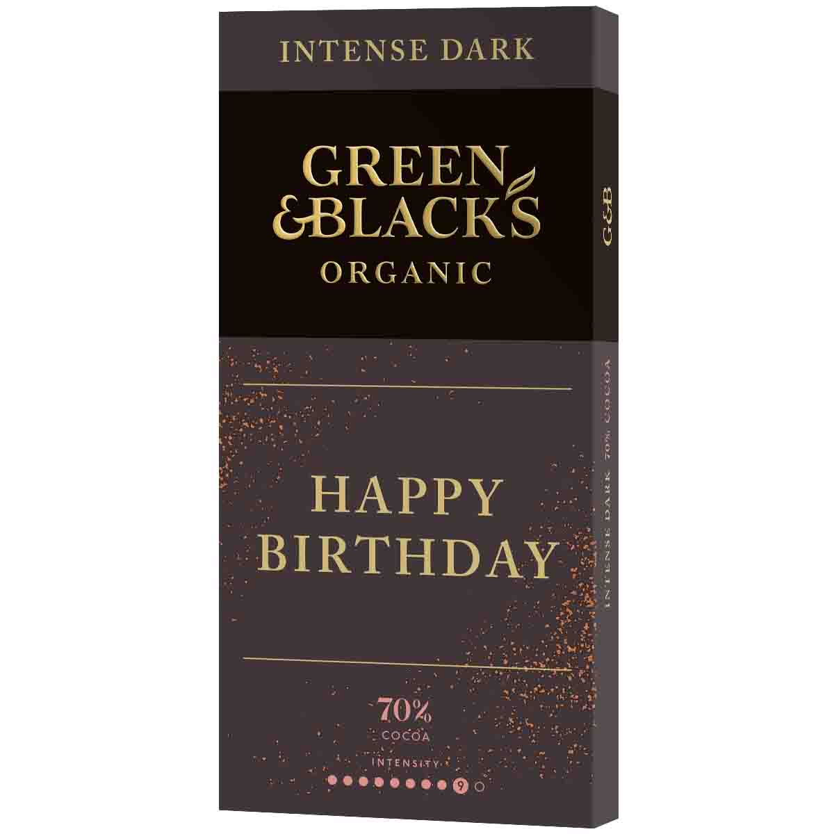 Green & Black's Happy Birthday Dark Chocolate 70% 90g Bar - Chocolate Gifts Heaven