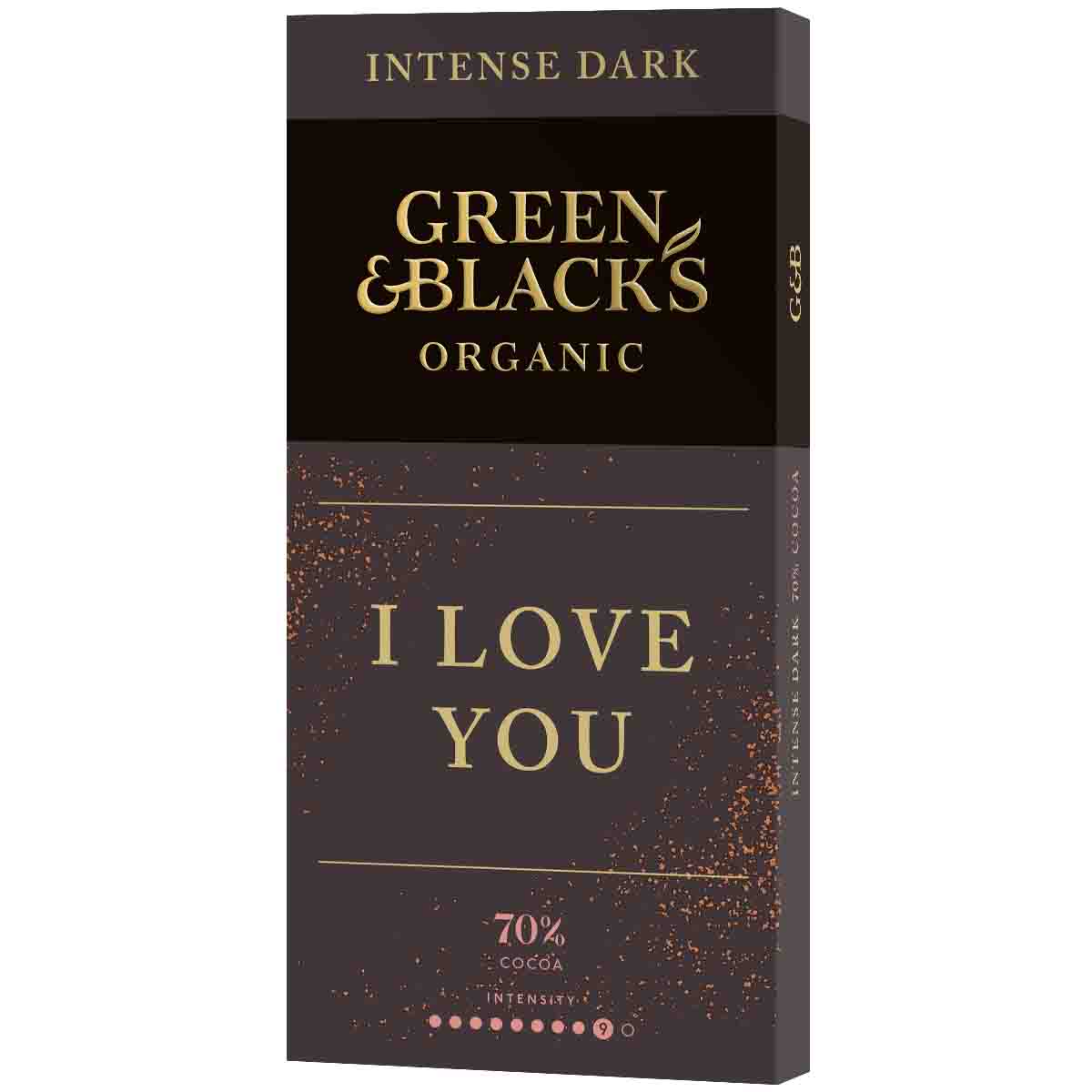 Green & Black's Valentine Dark Chocolate 70% 90g Bar - Chocolate Gifts Heaven