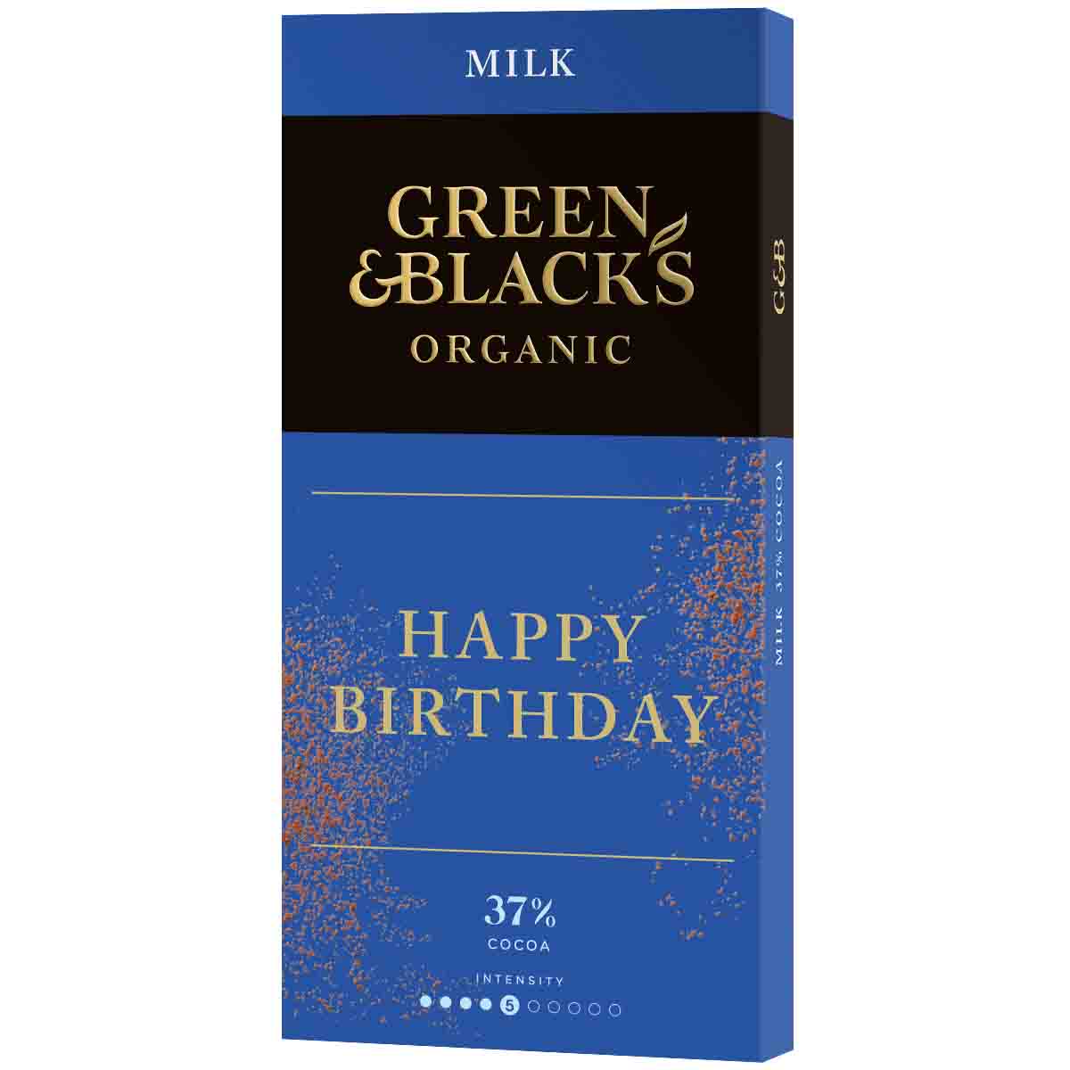 Green & Black's Happy Birthday Milk Chocolate 90g Bar - Chocolate Gifts Heaven