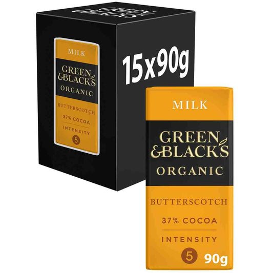 Green & Black's Organic Butterscotch 90g Bar (Box of 15) - Chocolate Gifts Heaven