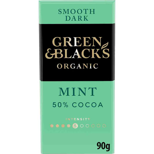 Green & Black's Smooth Mint 50% Dark Chocolate Bar 90g - Chocolate Gifts Heaven