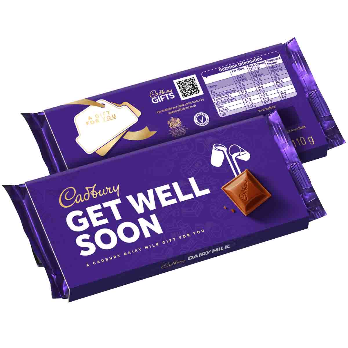 Cadbury Get Well Soon Dairy Milk Chocolate Bar with Sleeve 110g - Chocolate Gifts Heaven