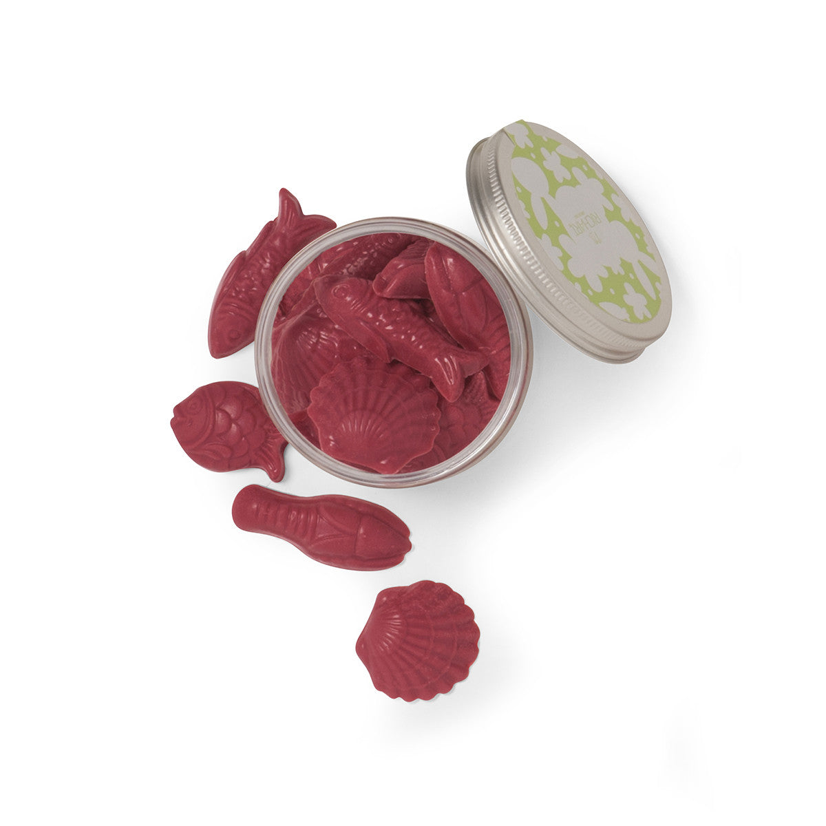 Easter chocolate, 1 jar of raspberry chocolate figures. High-end gourmet chocolate.