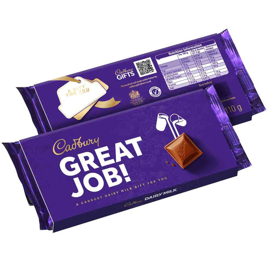 Cadbury Great Job Dairy Milk Chocolate Bar with Sleeve 110g - Chocolate Gifts Heaven