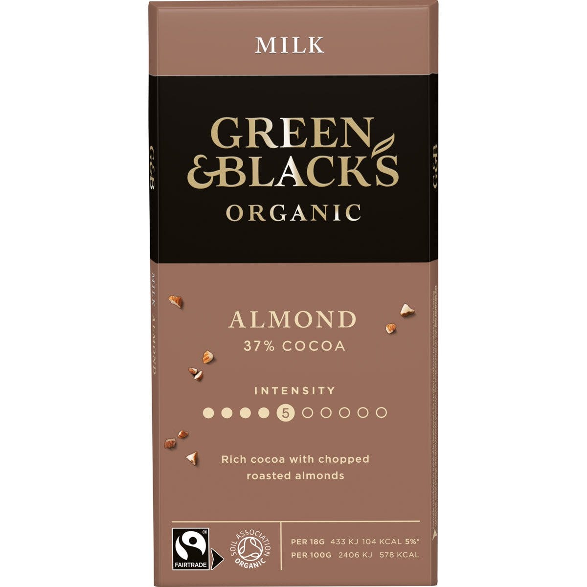 G&B Organic Roasted Almond 90g Bar - Chocolate Gifts Heaven
